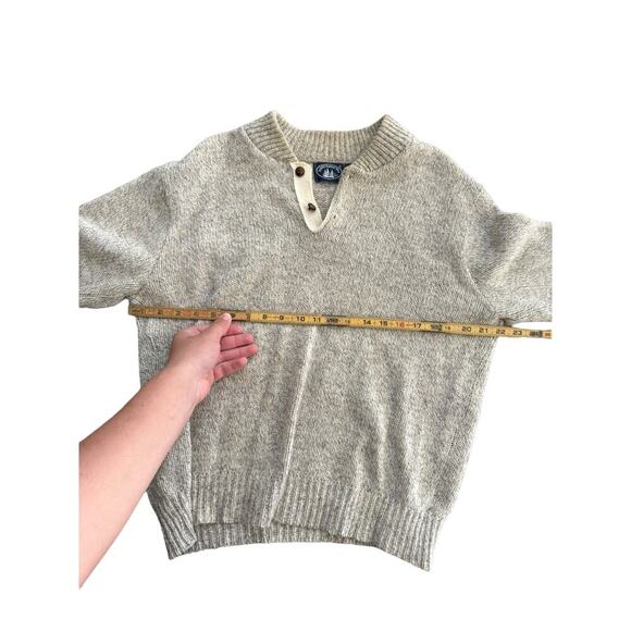 Boat House Row Men's Gray Wool Blended Crew Neck Sweater Size Medium chunky knit - Picture 3 of 4